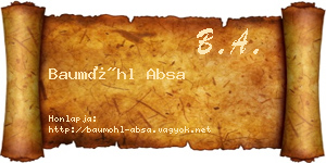 Baumöhl Absa névjegykártya